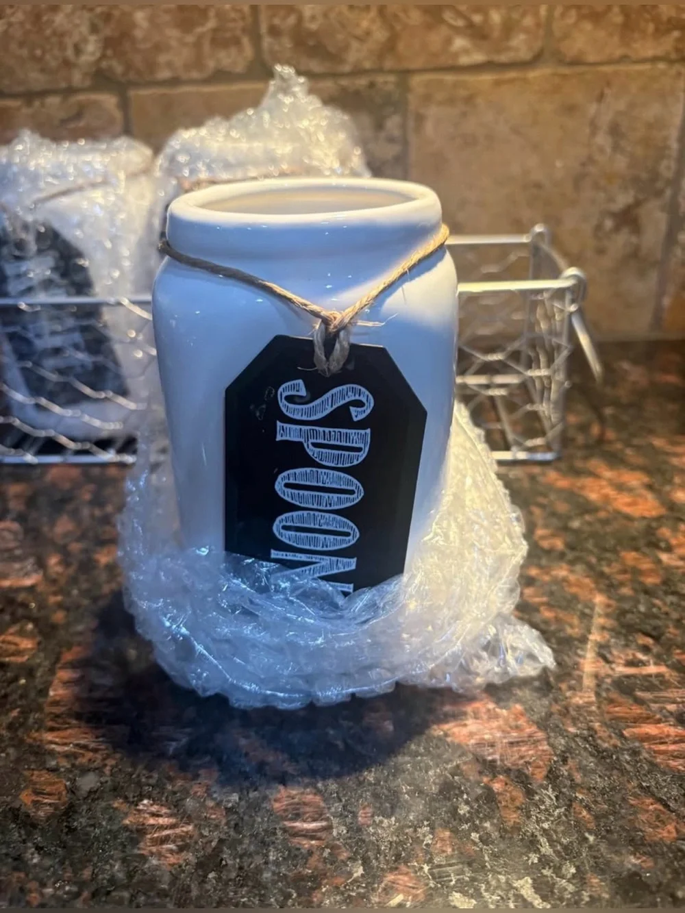 Brand New Farmhouse Ceramic Utensil Caddy Set